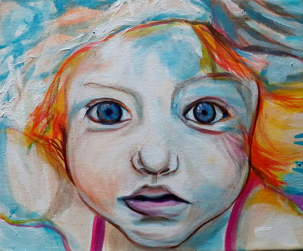 Igra u vodi 20x30cm akril